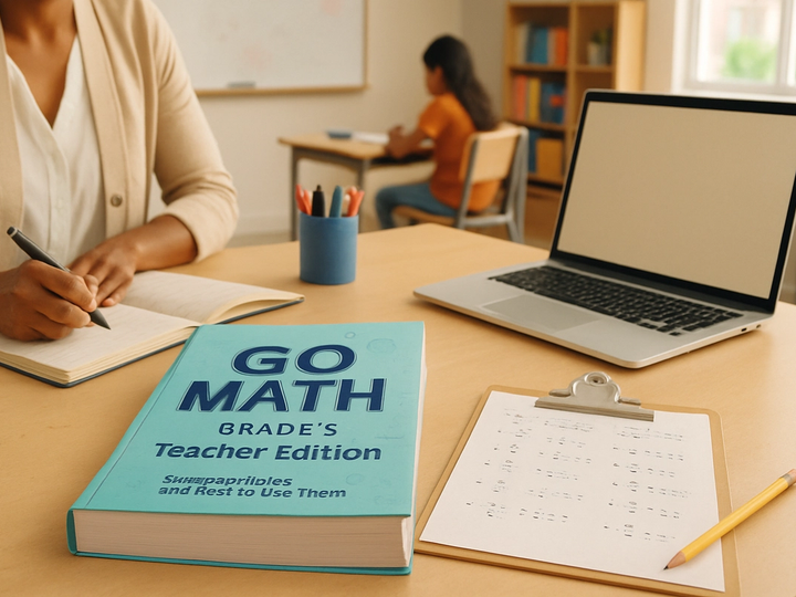 Editorial illustration for Go Math Grade 6 Guide: Teacher Edition, Planning Guide, and How to Use Them.